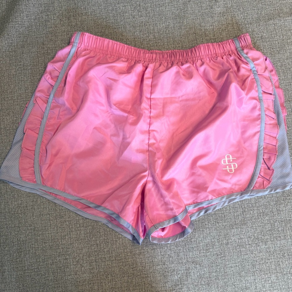 Simply Southern Pink and Gray Women's Athletic Shorts